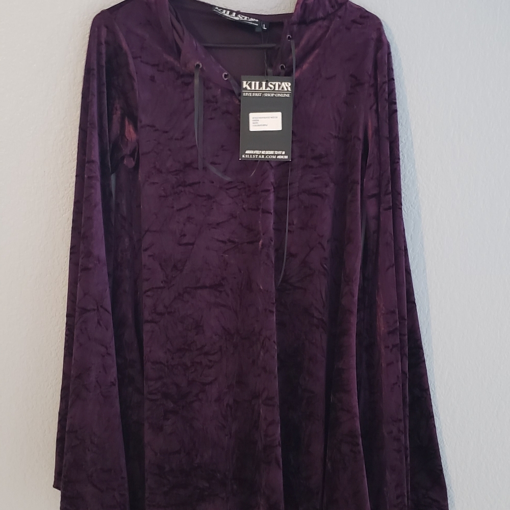 Hooded Dress with Bellsleeves
